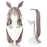 コスプレウィッグ ワンダーアキュート ウィッグ wig 仮装 コスチューム アッシュピンク ホワイト ミックス かつら小物 変装 仮装 ハロウィン イベント cosplay 撮影 (本体+耳+尻尾)