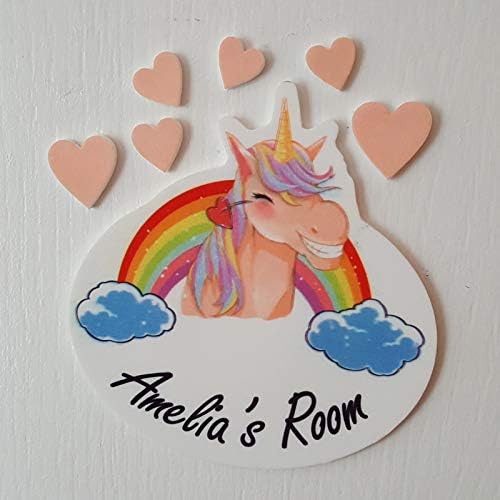 Laserables Personalised Cheeky Colour Unicorn Door Name Plaque Girl Boy Bedroom Room Sign