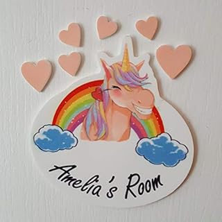Laserables Personalised Cheeky Colour Unicorn Door Name Plaque Girl Boy Bedroom Room Sign