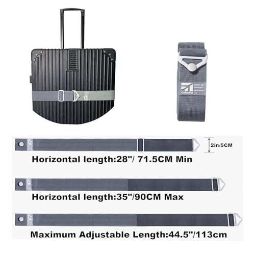 Image of 2-in-1 Adjustable Luggage Strap for Suitcases Carry On Bag Elastic Travel Belt with Alloy Buckle for Luggage Over Handle Add a Bag Hands-Free Airport Travel Trips Accessories Gray