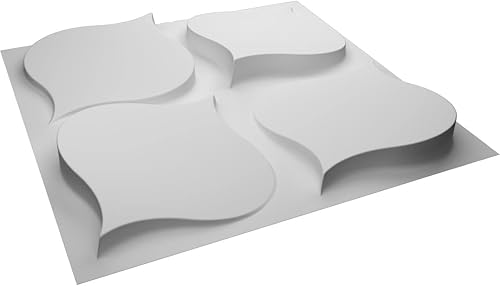 Miniatura 6 de Ekena Millwork WP20X20CVWH-CASE-50 19 5/8 pulgadas de ancho x 19 5/8 pulgadas de alto Clover EnduraWall Decorativo 3D Panel de Pared Cubre 133.73