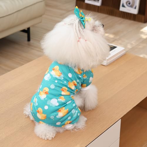 Image of CuteBone Small Dog Pajamas Shirt Stretchy Summer Puppy Pjs Soft Cat Onesies Pet Clothes for Daily Wear DA26M