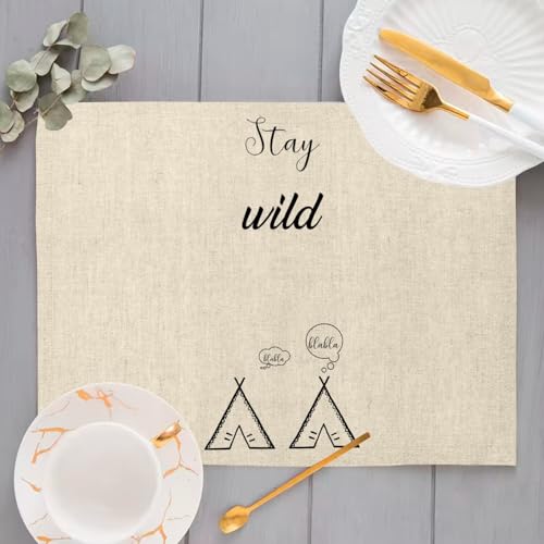 Set de table en lin grand format lot de 4 motifs tipis 40x28,5 cm