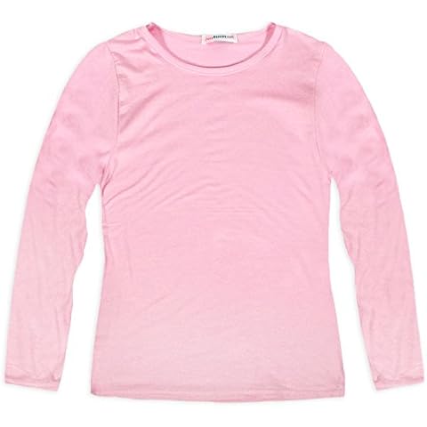 jolly rascals Girls T-Shirt in Baby Pink Viscose with Crew Neck and Long Sleeves - Casual - Machine Washable - 4-5 Years Cover