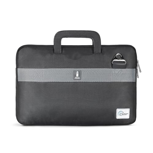 Image of uppercase Pulse Laptop Sleeve, Multi-Textured Quilted Design, Quick Access Pocket, Trolley Sleeve, Slide-in Handle & Detachable Shoulder Strap, Ideal for Men & Women | Office & Travel