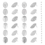 Taille : boucles d'oreilles : environ 20 x 16 mm, trou : 2,5 mm, broche : 0,7 mm ; écrous d'oreille : environ 4 x 2,5 mm, trou : 0,7 mm