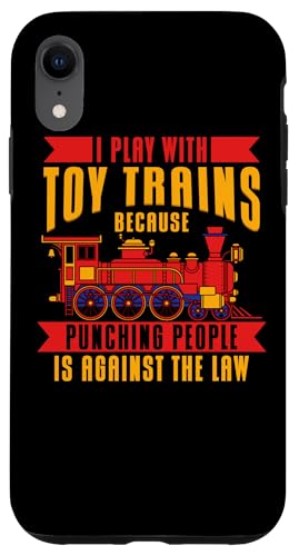 I Play With Toy Trains-�@�֎Ԗ͌^ �S����� �X�}�z�P�[�X iPhone XR �p
