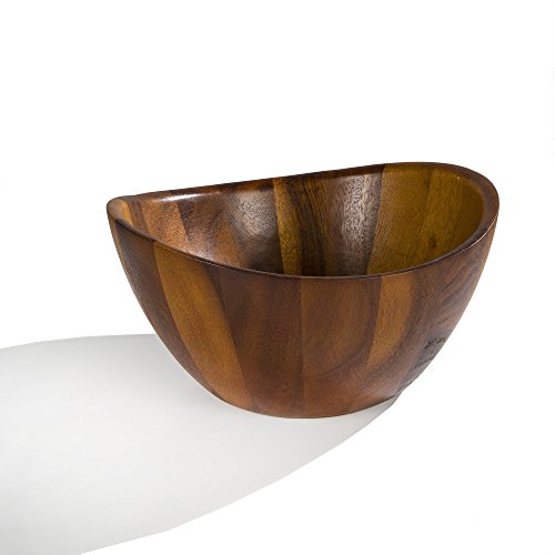 Nambe Gourmet Harmony 3 Piece Wooden Salad Bowl Set | Big 12-Inch Salad Bowl With Serving Utensils | Acacia Wood Salad Tosser And Fruit Bowl | Housewarming Gift | Designed By Wei Young #TOP2
