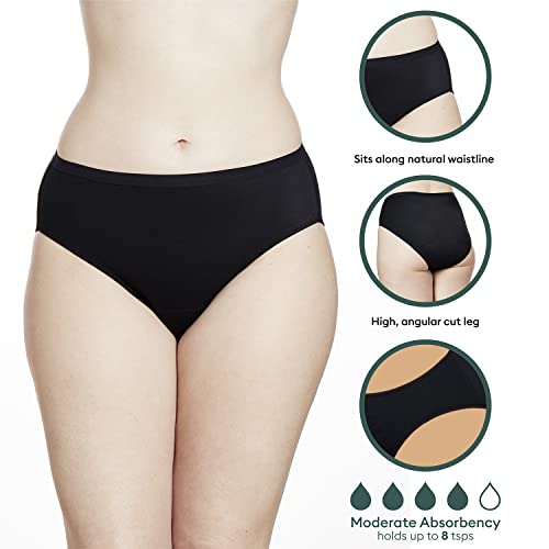 Speax By Thinx Hi-Waist Incontinence Underwear For Women, Washable Incontinence Underwear Women, Postpartum Underwear Feminine Care, Black, X-Small (Pack Of 2) #TOP1