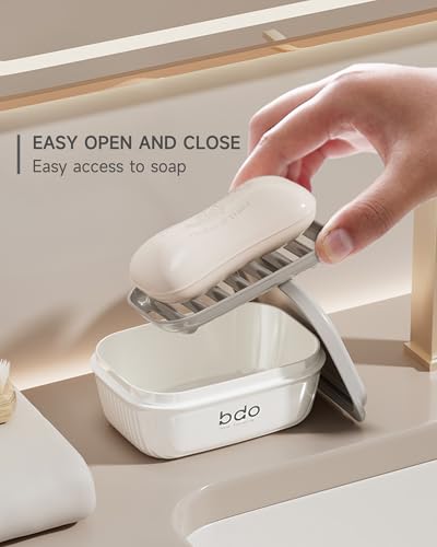Image of PEISAINOX Travel Soap Case, Leakproof Soap Container with Lid, Portable Bar Soap Holder for Traveling, Soap Dishe for Bathroom, Shower, Gym, School, Camping, Vacation, Outdoor,Travel Essentials