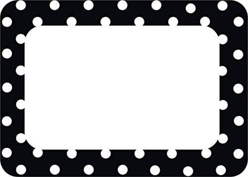 Teacher Created Resources® Black Polka Dots 2 Name Tags/Labels, Pack of 36