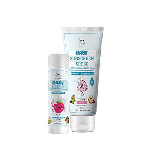 Image of TNW-THE NATURAL WASH Baby Lip Balm & Baby Sunscreen Spf 30 Cream | Protected Skin & Lips | Toxin- Free Products For Sensitive Skin, 1 Count