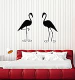 Vinyl Wall Decal Couple Flamingo Birds Animals Bathroom Stickers Mural Large Decor (g7556) Black