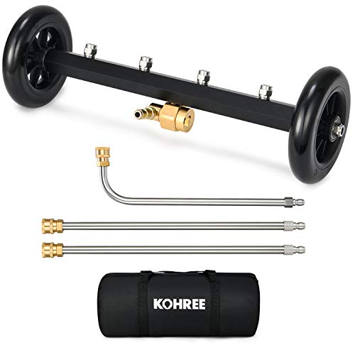 Kohree Undercarriage Pressure Washer Cleaner Attachment, 2 in 1 Underbody Car Washer Water Broom 16