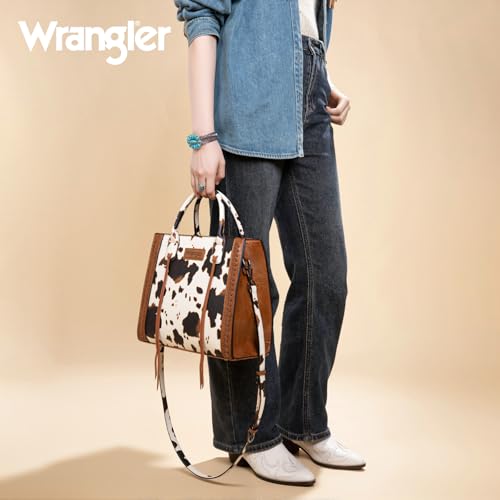 Wrangler Tote Bag for Women Western Cowhide Purse and Wallet Set2