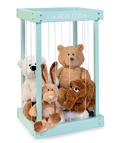 Preisvergleich Produktbild Plüschtier-Box zur Aufbewahrung von Kuscheltieren aus Holz (Mint)