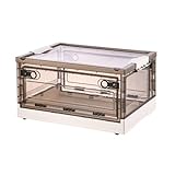 AirZen 【両面開閉 茶色収納ボックス 折りたたみ】 一箱多役·大容量 整理ボックス 収納ケース 蓋付き 積み重ね キャスター付き おしゃれ 組立簡単 多機能 折り畳み コンテナ ボックス 衣類 布団 小物 おもちゃ 押し入れ 強い耐荷重 防塵 防カビ 防湿 無臭 車/事務用