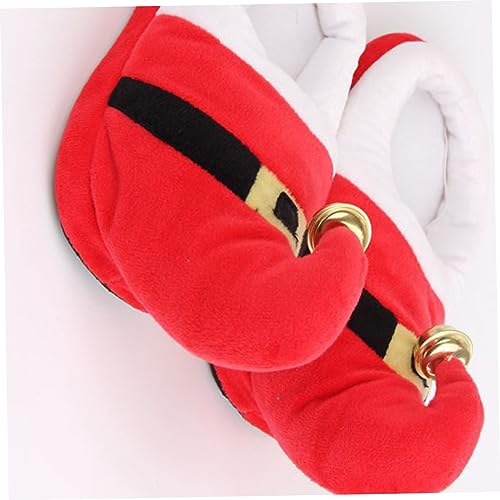 Happyyami 1 Pair Christmas Elf Slippers Non- Slip Plush Warm Slippers Adult Elf Shoes Women Mens Slippers3