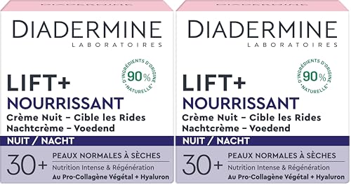 Diadermine - Lift+ - Nourrissant - Crème de Nuit Anti-Rides Ultra Fermeté - 50 ml (Lot de 2)