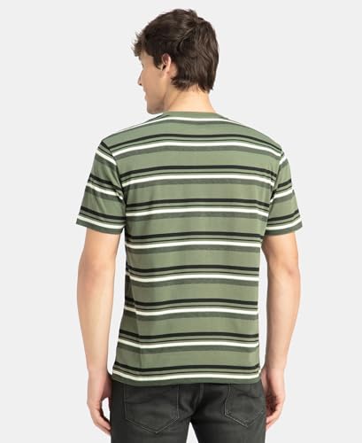 Image of Jockey 2715 Men Super Combed Cotton Rich Striped Round Neck Half Sleeve T-Shirt