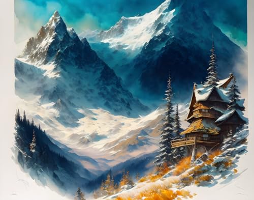Toile murale sans cadre High Tatras Meechi aquarelle de dimensions 50 x 70 cm