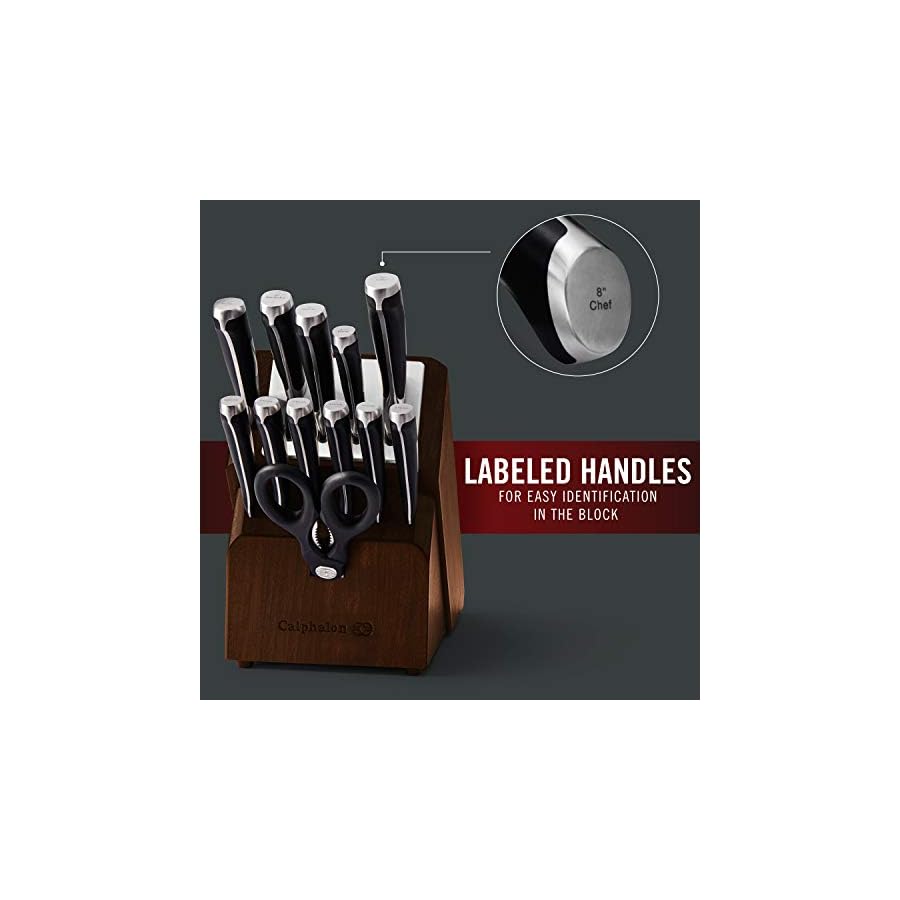 Calphalon Kitchen Knife Set with Self-Sharpening Block, 13-Piece NonStick Knives
