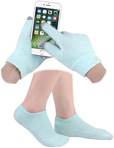 Moisturizing Spa Gloves and Socks Set Gel Gloves and Socks Heal Eczema Cracked Dry Skin for Repair Treatment Touch Screen Gift for Women