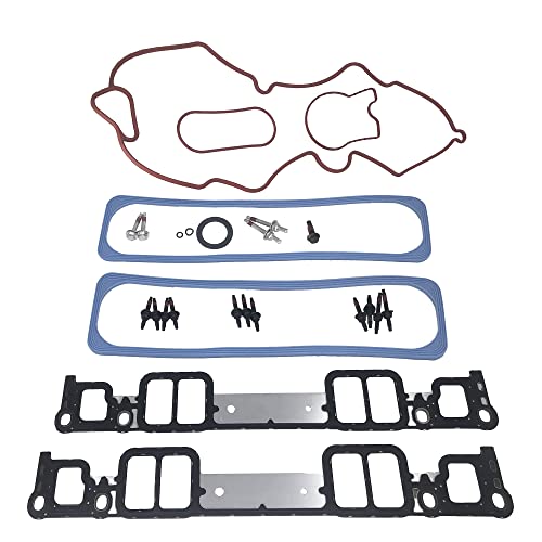 Image of Partsflow Upper & Lower Engine Intake Manifold Gasket Set For Cadillac Escalade For Chevrolet Express For Chevrolet G30 For GMC Savana For GMC Yukon For Isuzu Npr For Workhorse Fastrack OE#615-305