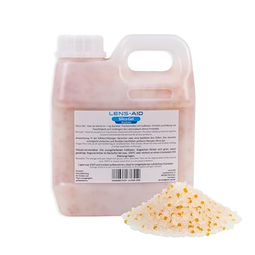 Lens-Aid Silica Gel, envase de 1 kg: perlas desecantes regenerables con indicador de color naranja-verde. Control de humedad para filamentos de impresión 3D, electrónica y armarios. | Ya disponible en tu tienda friki favorita! En mundofriki.es!