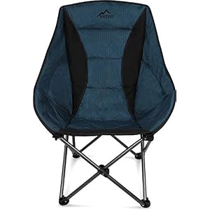 normani Deluxe Camping Chair Relaxing Chair XXL Moon Chair Bucket Seat Comfort Camping Chair Padded Outdoor Folding Chair Load 150 kg (330 lbs)