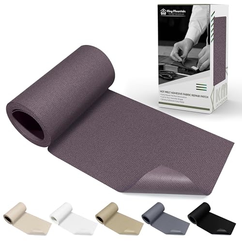 Image of KING MOUNTAIN Canvas Iron on Patch,3 inchx60 inch,Waterproof 100% Cotton Fabric Repair Patch,Used for Various Sofa,Tent,Clothes,Seats,Suitcases (Dark Grey)