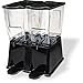 Carlisle FoodService Products Trimline Double Base Rectangular Drink Dispenser with Spigot for Catering, Buffets, Restaurants, Polycarbonate (Pc), 3.5 Gallons, Black