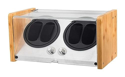 Cajas giratorias Caja de reloj con 4 rollos de reloj, caja de reloj con soporte for reloj, caja de reloj giratoria mecánica, caja de bobinado automático, organizador de reloj Expositor de coleccionist