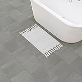 French Connection Nellore Bath Rugs, Woven and Beaded Bath Mats, Durable and Thick Bath Mats for Bathroom and Shower Rugs, 17' x 28', White