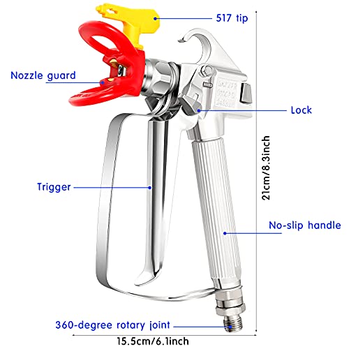Chumia SG02 Airless Paint Spray Gun High Pressure 3600Psi 517 Tip Swivel Joint thumb #1