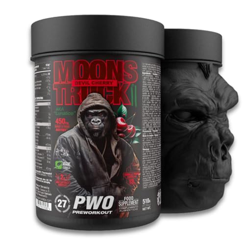 ZOOMAD LABS - Moonstruck II, Polvos Pre Entreno, Suplemente para Deportistas, Pre Workout en Polvo, con Cafeína, Citrulina y Extractos Vegetales - 510 g, Sabor Devil Cherry