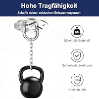 Morzejar Schwerlast Haken Deckenhaken 450 kg 360° drehbar Edelstahl - Schwerlast-Deckenhaken für Schaukel, Hängesessel, Boxsack, Yoga Swing kg, 360° drehbar, inkl. Befestigungsset für Beton & Holz – Ansicht 3