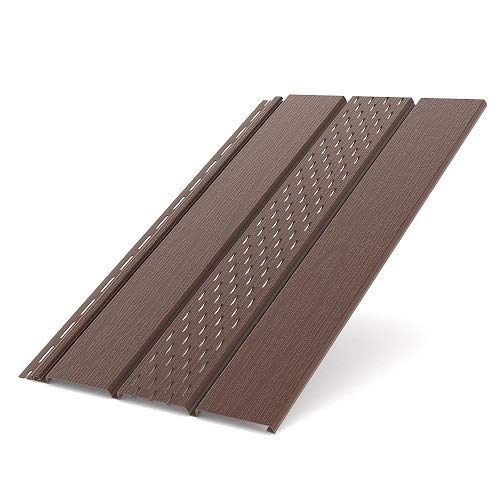 Paneles de plástico Braun RAL8017 - Paneles perforados para techo, revestimiento de pared, revestimiento de tejado (paneles perforados, 1,50 x 0,305 m)