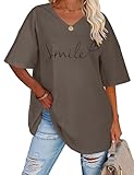 【Cadeau】: T-shirt à col en V avec imprimé simple et tendance, qui convient à la plupart des personnes, cadeau idéal pour vos amis ou votre famille.
