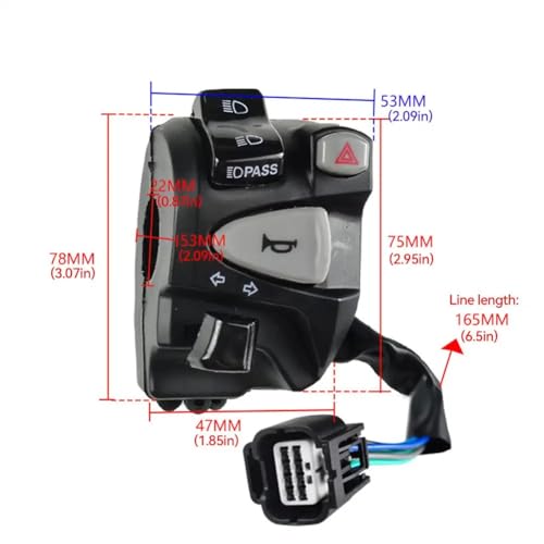 Interruptores de motocicleta para luz de paso y bocina de Honda Click150 6