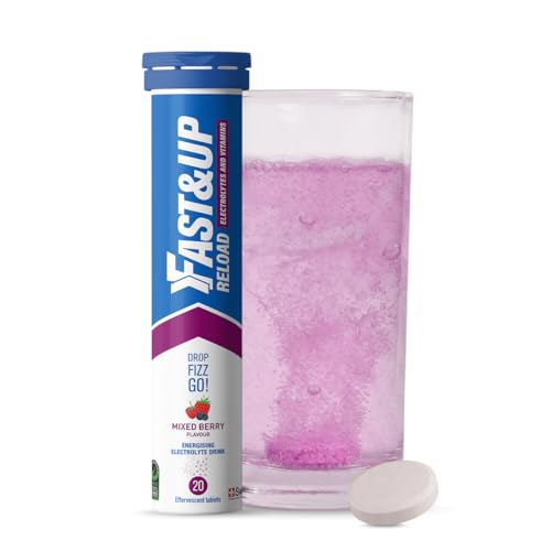 Fast&Up Reload - Energising Electrolyte Drink - Mixed Berry Flavour - 20 Effervescent Hydration Tablets - Added Vitamin C & B12 - Vegan