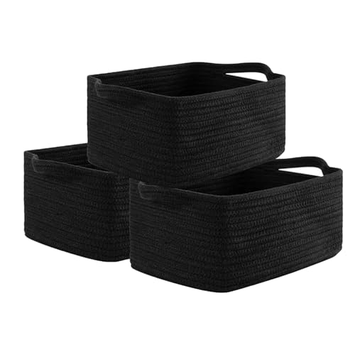 MOLVCE Baumwollseil Aufbewahrungskorb 3er-Set, Aufbewahrungskorb aus...