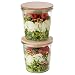 Produktbild APS 82244 Original 2er Set WECK Gläser 580 ml, Ø 11 cm, H:, Sturzform mit Buchenholz-Deckel und Silikondichtung, Einmachglas, Dekoglas, Dessertglas, Vorratsglas, Transparent