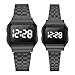 mengxiao Damen-Armbanduhr, legiert, LED-Uhren, leger, für Paare, digitale Uhren