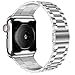 iiteeology Compatible with Apple Watch Bands 40mm Series 6 5 4 Se, Upgraded Stainless Steel Band with iWatch Screen Protector Case for Women Silver/Silver