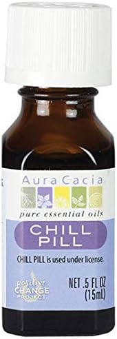 Aura Cacia Chill Pill Essential Oil Blend | GC/MS Tested for Purity | 15ml (0.5 fl. oz.)
