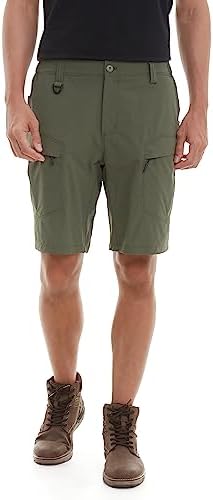 Mens Cargo Hiking Shorts Lightweight Breathable Outdoor Shorts Casual Quick Dry Stretch Shorts (as1, Alpha, m, Regular, Regular, Green)
