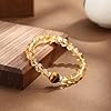 Magiriam Citrine Crystal & Tiger’s Eye Stretch Bracelet with Zircon Inlay | 17CM Comfortable Elastic Fit | Healing Gemstone Bracelet Single Circle-Gift for Women Lady and Friends #4