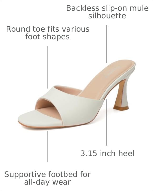 Image of Susanny High Heels for Women Pointed Open Toe Strappy Chunky Block Heels Ankle Strap Stiletto Kitten Heeled Sandals Wedding Bridal Party Prom Sexy Dress Shoes