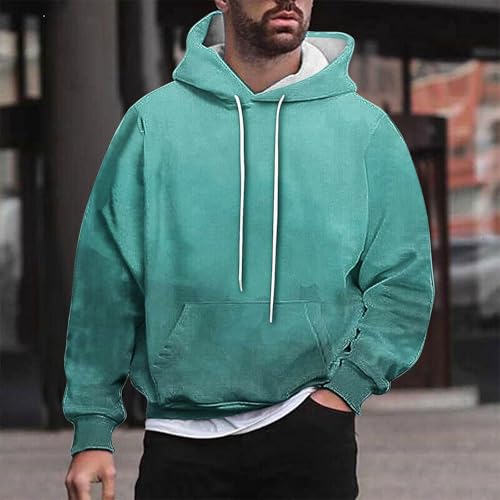 Finelylove Hoodies for Men Loose Fit Gradient Hoodies Pullover Long Sleeve Hooded Collar Drawstring Casual Sweatshirt2